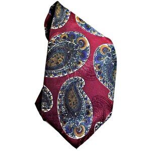 Pierre Cardin men's tie large multicolor paisley print 58 inches long silk